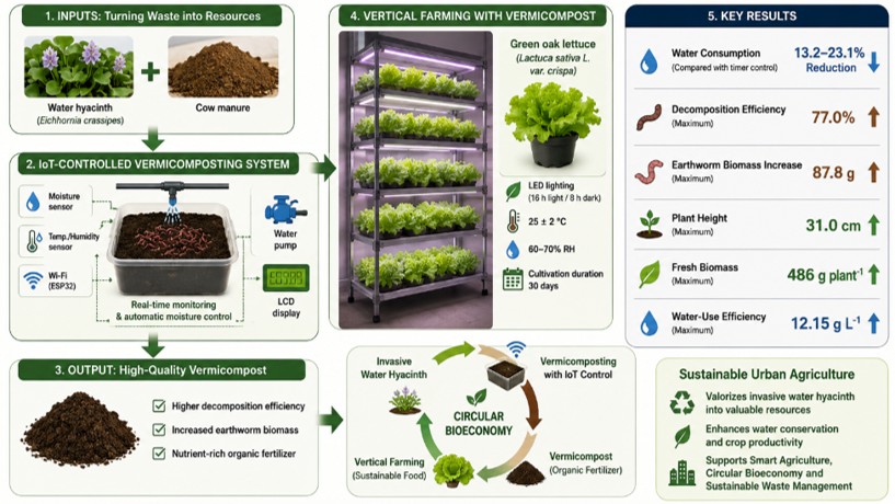 An Intelligent Internet of Things (IoT)-Controlled Vermicomposting System for Circular Urban Agriculture: Enhancing Water Hyacinth Valorization and Vertical Crop Production
