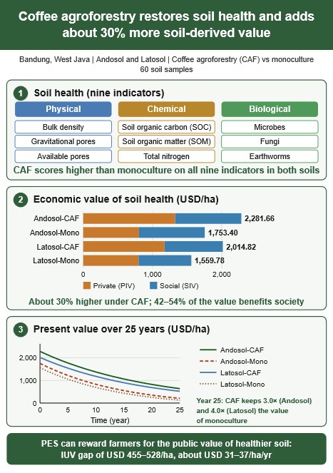 Monetizing Soil Health-Derived Ecosystem Services: An Ecological-Economic Valuation of Regenerative Coffee Agroforestry in Indonesia
